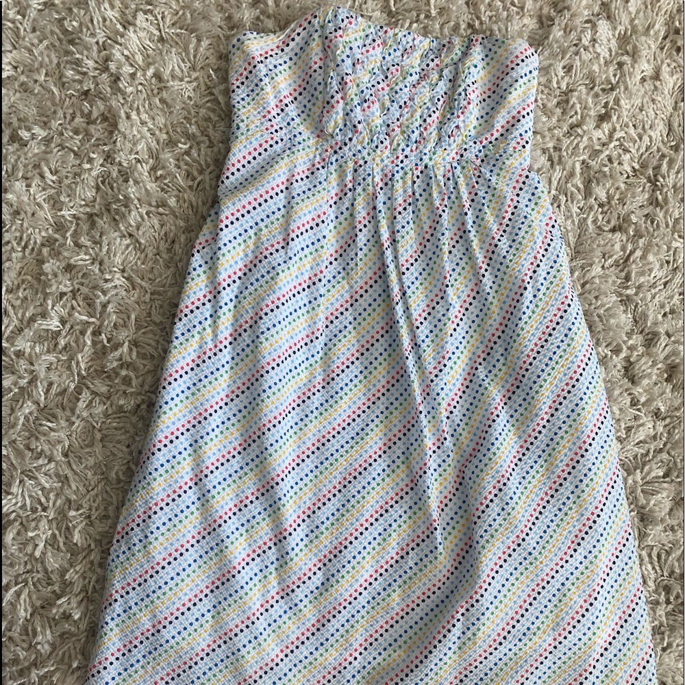 Lilly Pulitzer Multi-color Polka Dot Seersucker Strapless Dress, Size 0 dress - Picture 4 of 8